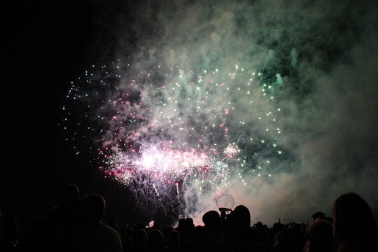 fireworks in the summer in france 