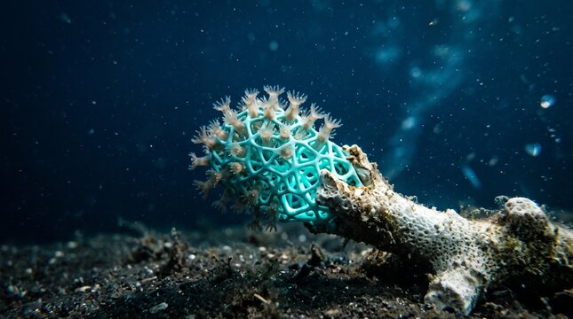 Highlights marine eco-engineering and artificial coral restoration using biodegradable calcium polymers.