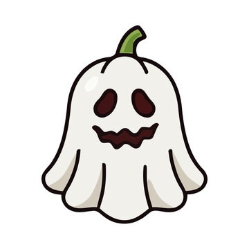 Halloween goast watercolor illust set