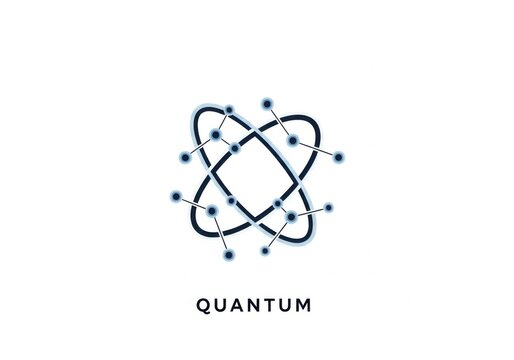 Quantum Technology Abstract Logo Design with Interconnected Particles