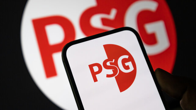 PSG football club logo on smartphone screen for sports news and media coverage.