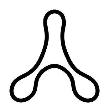 Minimalist black outline vector icon of an accelerometer motion sensor symbol featuring three rounded loop shapes in a clean line art style on white background