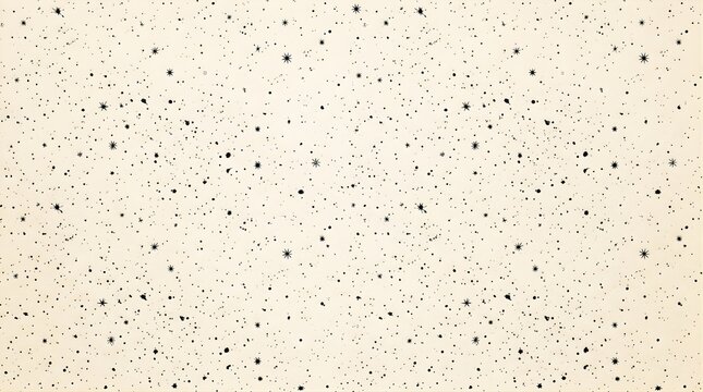 Minimalist starfield pattern with black dots on a cream paper background