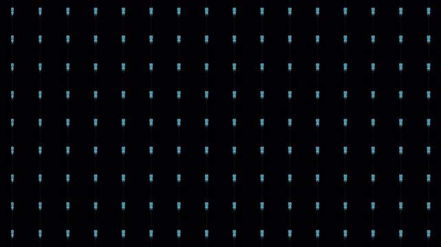 Abstract Digital Matrix of Binary Code Data Flowing in Dark Space.