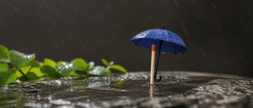Allumette abrit&Atilde;&copy;e sous un minuscule parapluie