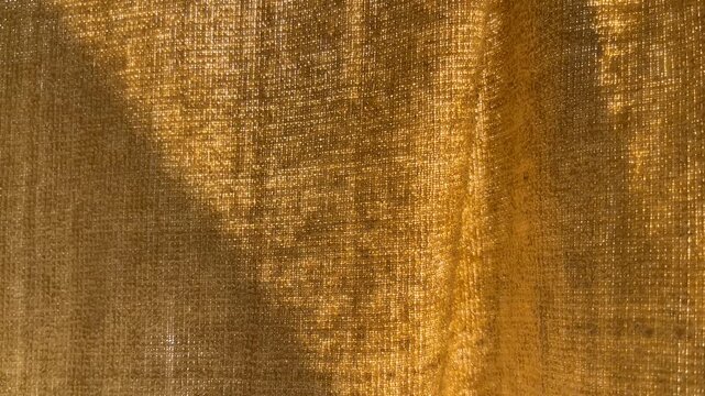 Close up view of yellow shower towel texture. Fluffy carpet background. Blank bathroom textile. Warm sweater natural material. Fabric backdrop detail. yellow flat surface. Home canvas design. space