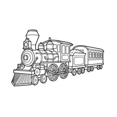 Fototapeta premium steam locomotive silhouette