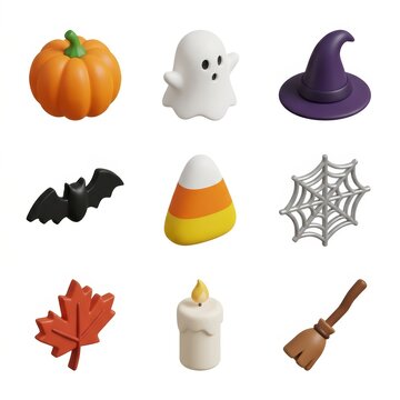 Halloween Autumn icons 3x3 grid graphic resource