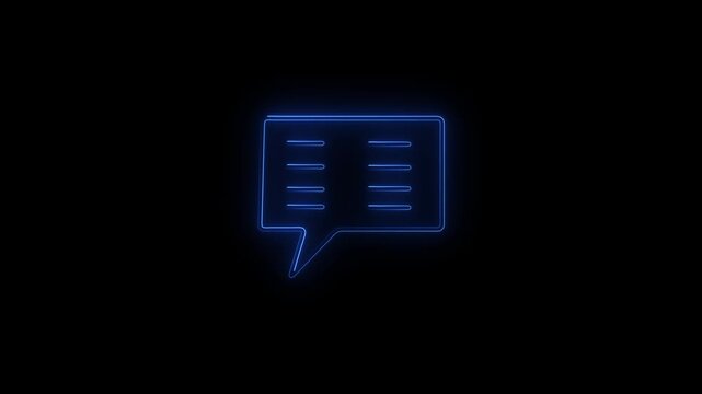 Feedback icon blue neon web Vector collection in black stroke comment icon.