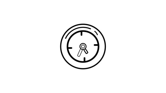 Just In Time illustration black line icon design time watch Clock icon.