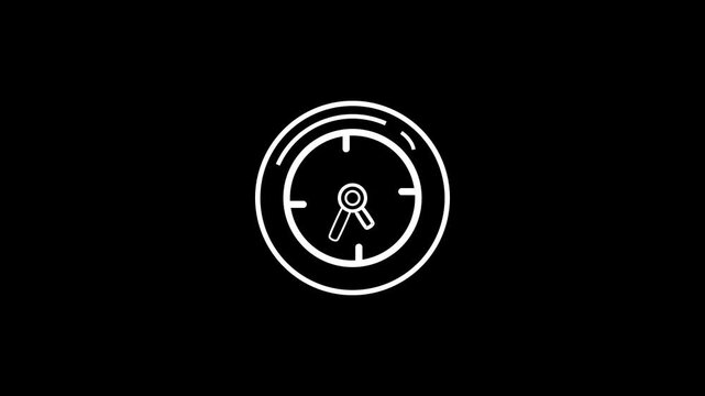 Just In Time illustration white line icon design time watch Clock icon.