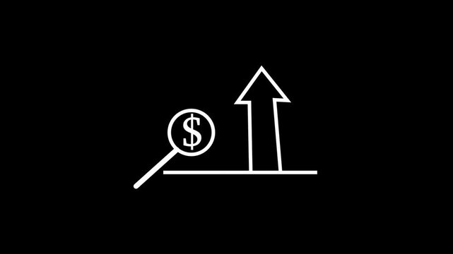 coin money dollar cash value rise with arrows pointing up represent financial profit economic growth outline