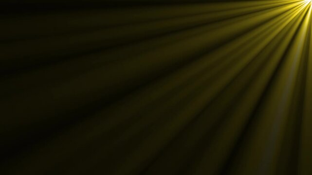Sun light with golden flare light effect animation on a black background. Sun light shine light effect animation