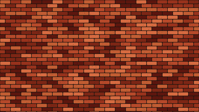 Seamless brown brick wall pattern in pixel art style