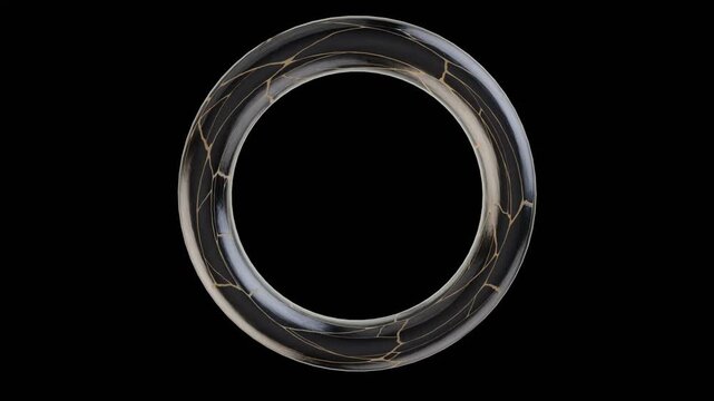 Loop loading animation gold ring bracelet background visual black