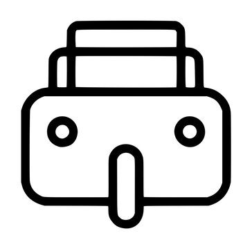 Hand drawn outlined vector illustration of a classic vintage rolodex card file with rounded holder, blank index slots, circular pivot pins, retro office icon in minimalist sketchy line art style