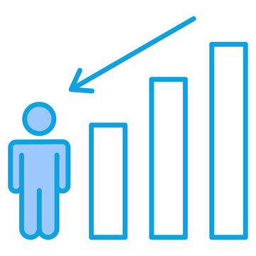 Churn Blue Icon Vector Illustration