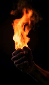 Raw Power Symbolism A Fiery Resilience Image Represents Strength And Unyielding Determination