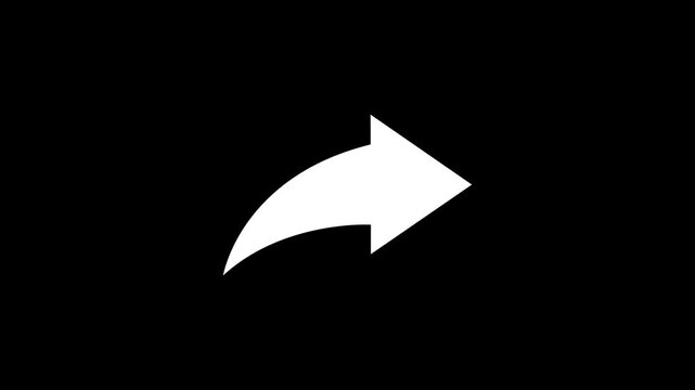 Glowing share icon. share icon on black background.4k video