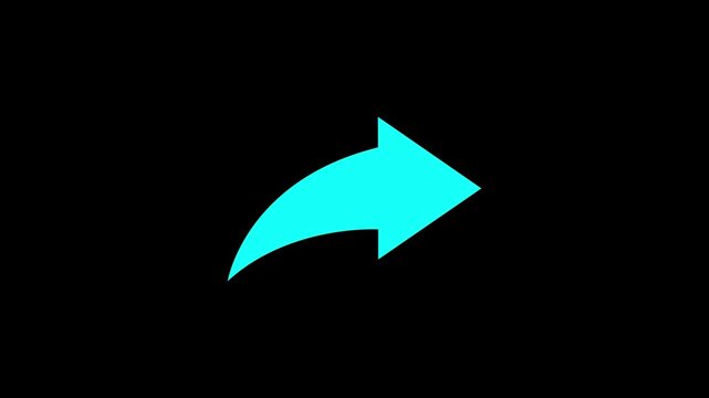 Glowing share icon. share icon on black background.4k video