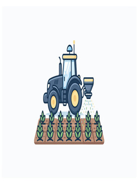 Precision fertilizer application Modern colorful flat vector icon,
