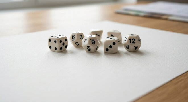 Assorted Dice Arranged for Probability Education