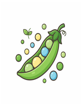 many Peas. Modern colorful flat vector icon