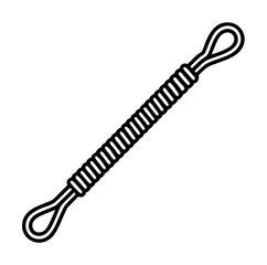 Naklejka premium Hand-traced black vector icon illustration of a coiled wire cleaning brush with looped handle ends, minimalist outline drawing on white background, flexible bristle cleaning tool graphic