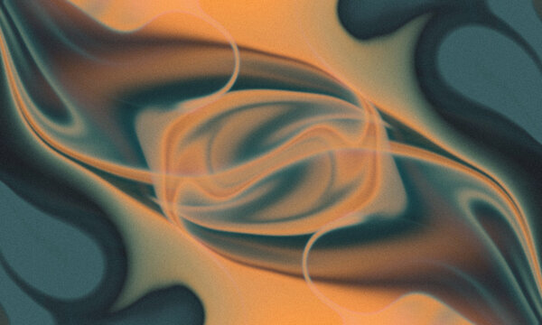 Abstract fluid art background with swirling orange and teal colors
