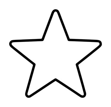 Hand-Traced Black Outline Star Vector Icon, Bold Five-Point Symbol on a Clean White Background