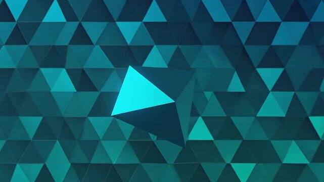 Abstract blue geometric background with sharp triangular pyramid shapes
