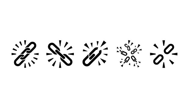 Broken chain link icons