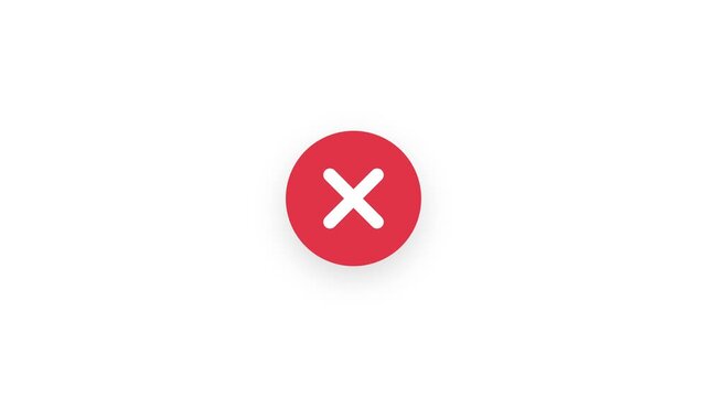 Vibrant red circular icon with a clean white cross mark symbolizing an error or cancellation