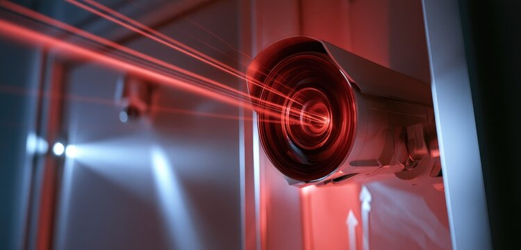 Security camera beam laser red light surveillance system