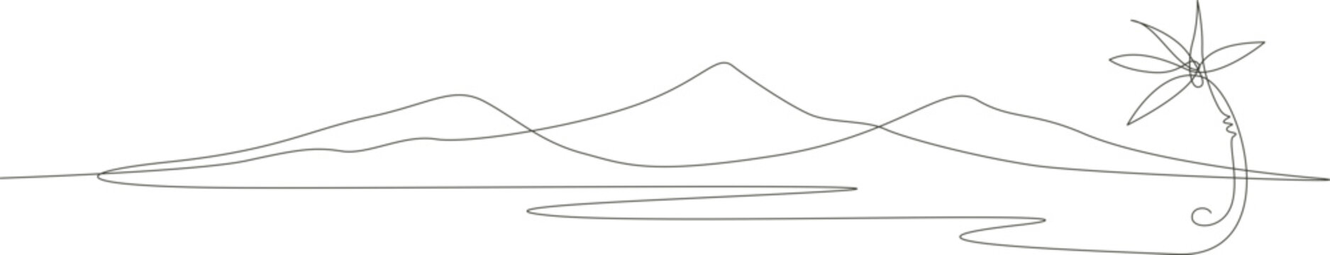 continues mountain and coastline vector illustration design