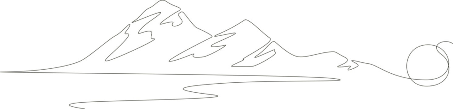 continues mountain and sea vector illustration design