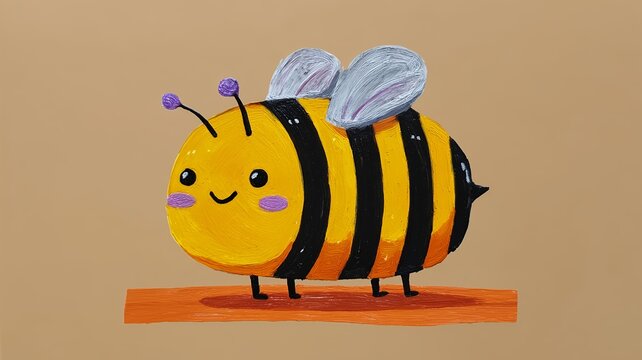 Fat Bee. An illustration on the theme of drawing and humor, insects, and characters.