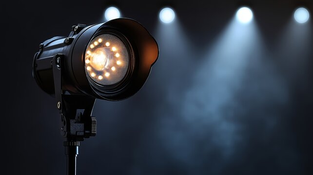 Lamp in a studio. Illustration on the topics of electricity, design, vintage, and lighting.