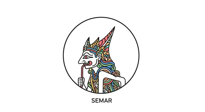 wayang semar, colorful character