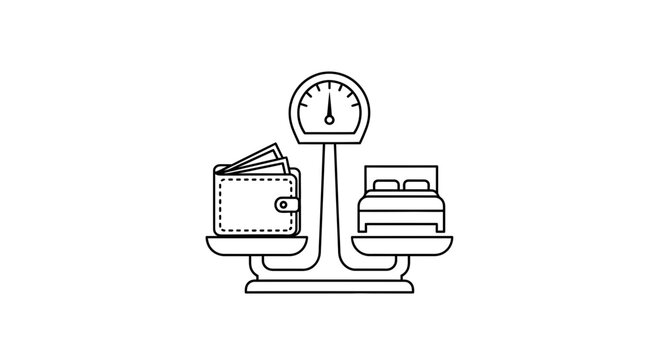 Weighing money and books on balance scale