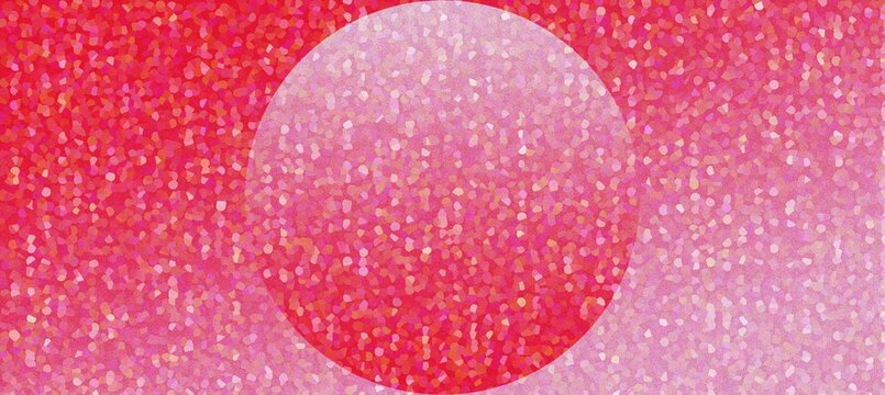 Abstract red woven fabric texture background with a central pink gradient circle shape, abstract gradient, minimalist wallpaper composition, creative symmetry