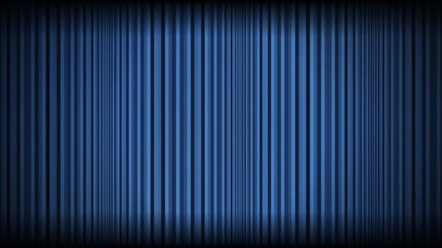 Rich blue velvet fabric hangs in deep vertical folds to create a dramatic theatrical atmosphere that serves as the perfect backdrop for presenting various artistic performances on a large stage