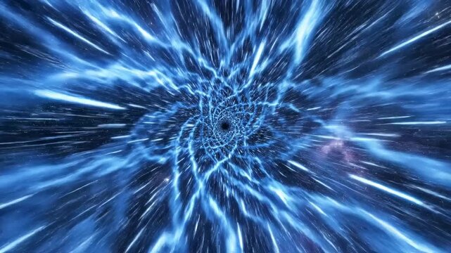 Black hole warping spacetime with gravitational lensing and accretion disk in deep space video