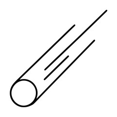Sleek hand-traced comet vector icon with circular head and three ascending diagonal speed trails in bold black linework © mdkaosarhabib