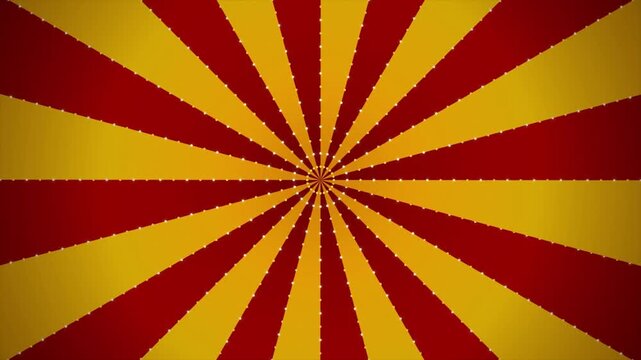 Retro Red and Yellow Sunburst Motion Background with Marquee Lights