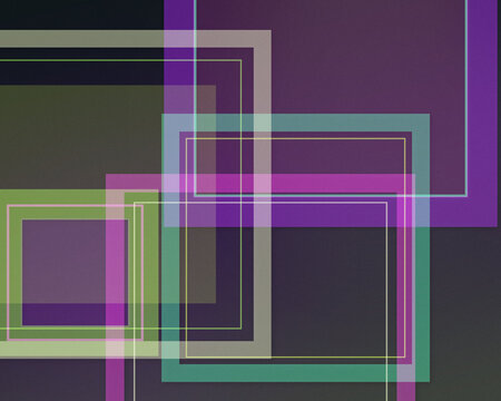 Layered translucent rectangles and fine lines create a sophisticated purple, teal, and magenta composition, offering a moody contemporary backdrop for websites, posters, and branding.