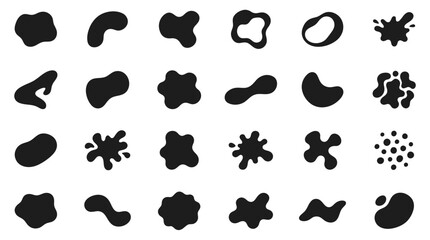 Obraz premium Organic Black Shape and Splash Element Set