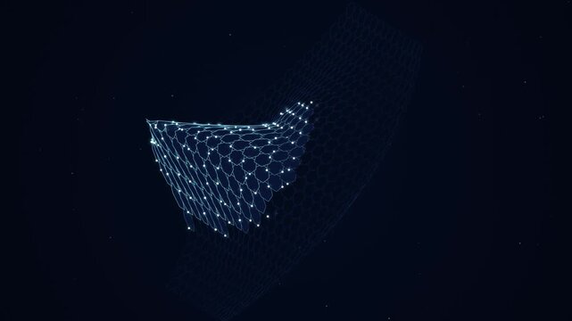 Abstract digital forms morphing with subtle cinematic motion against a dark background