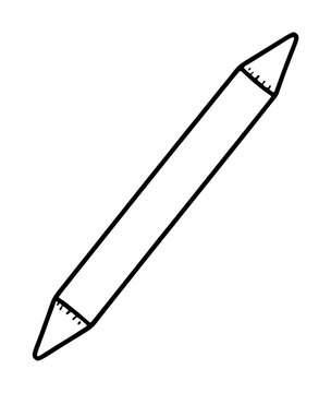Minimalist vector icon illustration of a professional blending stump for artists, featuring a clean black outline of a paper tortillon tool used for shading, smudging, and sketching fine details.