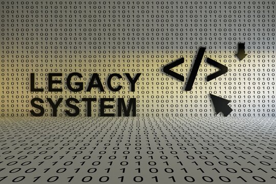 LEGACY SYSTEM concept text sunlight 3D illustration